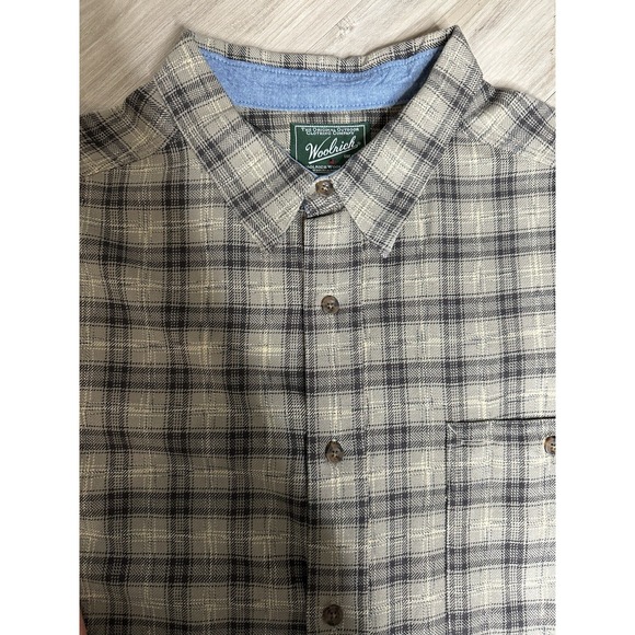 Woolrich Other - Woolrich Woolen Mills Heavy Men's Gray Plaid Outdoor Cotton Shirt Sz XXL
